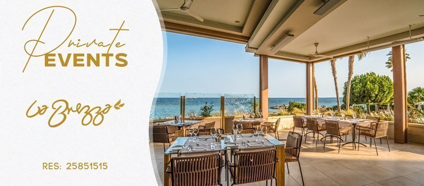 Ιδιωτικές Εκδηλώσεις με φινέτσα και θέα τη θάλασσα από την σάλα του La Brezza