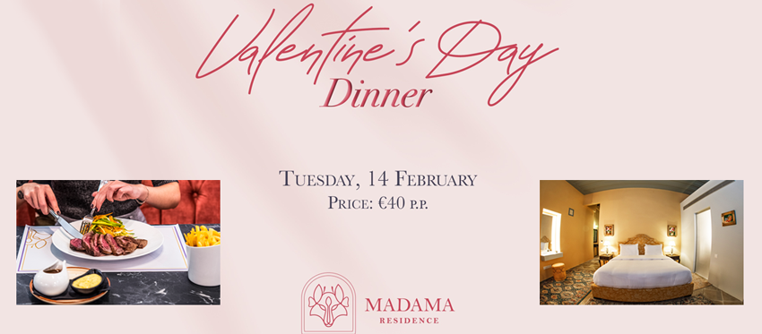 Valentine’s Set Menu δείπνο στο μαγευτικό σκηνικό του Madama Residence